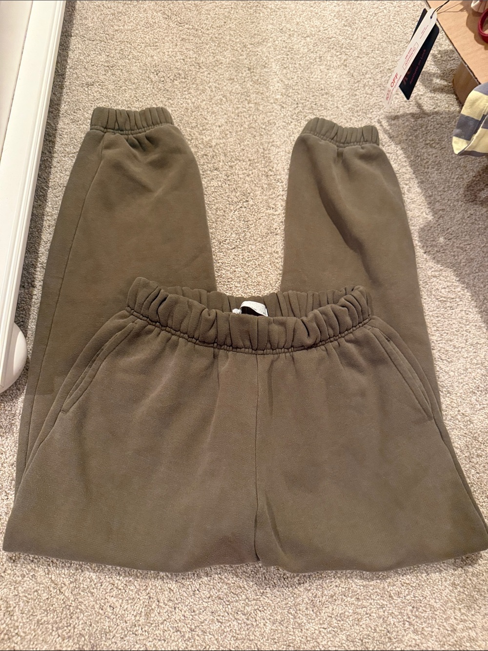 Oak + fort Olive Green Fleece Jogger sweatpants Bottoms size xs